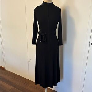 Calvin Klein Black Long Sleeve Dress with Belt